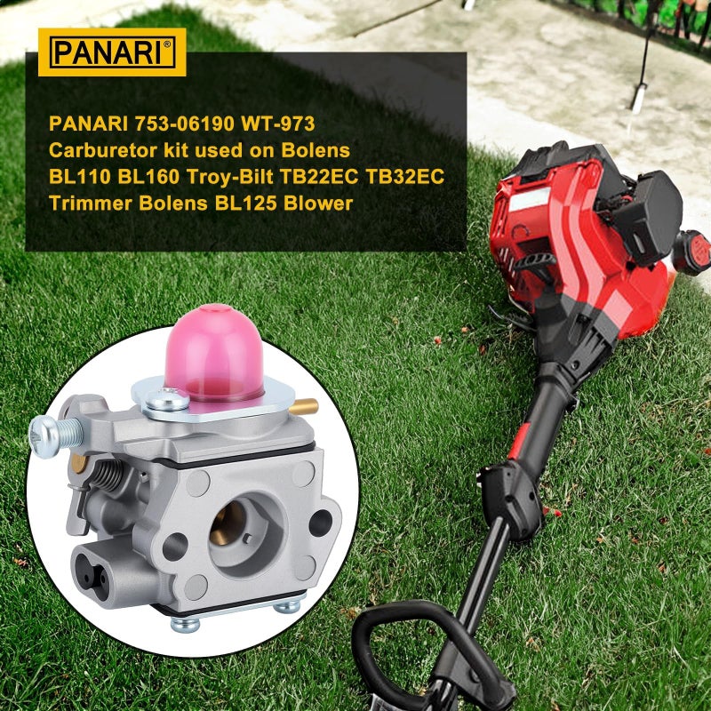 Panari 753-06190 Carburetor for Bolens BL110 BL160 Troy-bilt TB22EC TB22 TB32EC TB80EC TB2040XP TB42BC TB21EC MTD M2500 M2510 Yard Man YM71SS Trimmer Replace WT-973 - Image 2